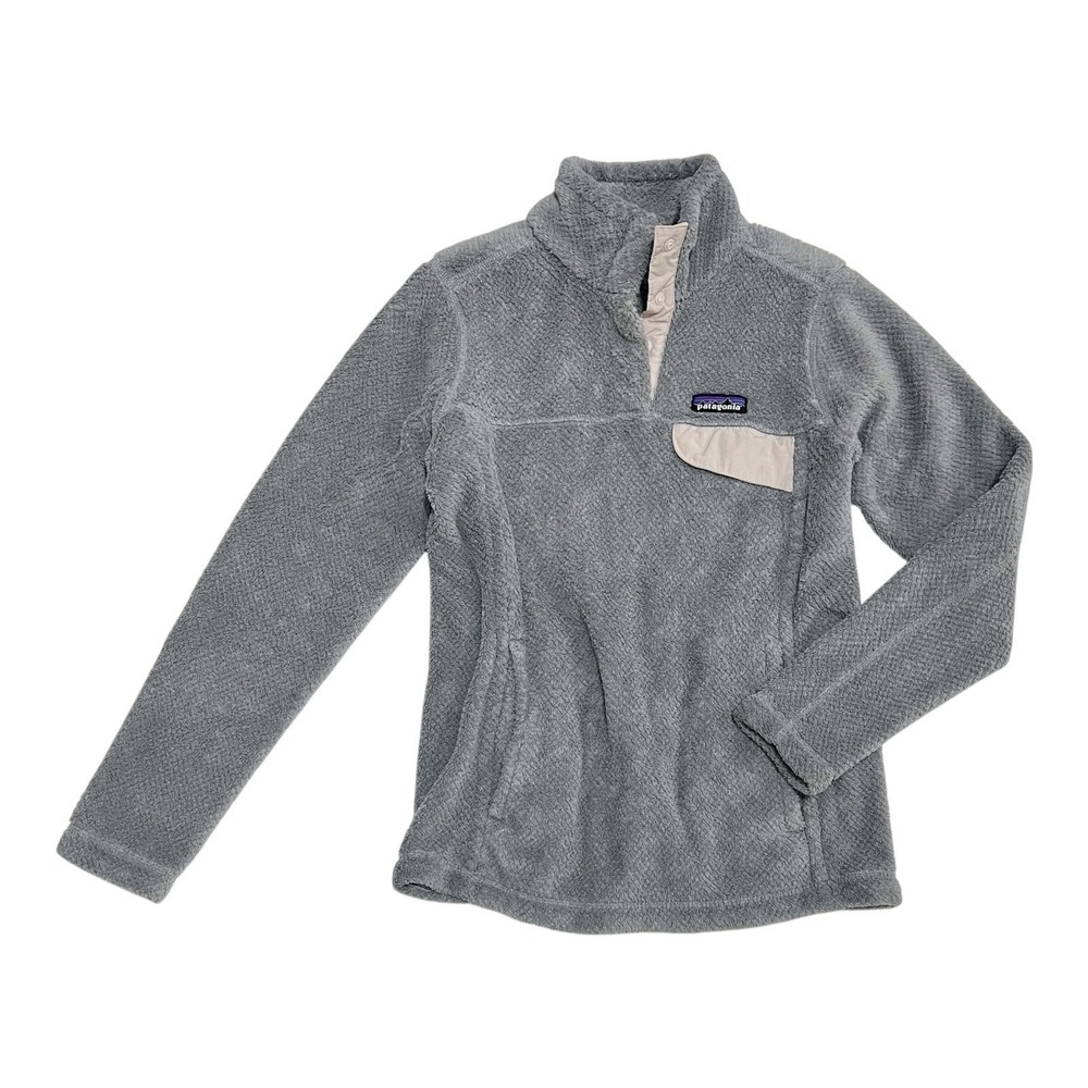 PATAGONIA Re-Tool Snap-T Fleece Pullover Slim Fit‎ Gray/Calcium Womens XS